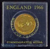 1966 Football World Cup Gold plated metal medal commemorating the 1966 England World Cup. In