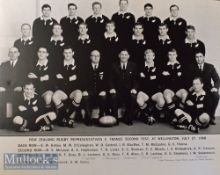 1968 large mounted official photo^ New Zealand XV v France at Wellington: Reproduced on a