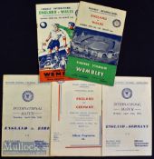 Selection of England Schools International football programmes all homes and includes 53 v Eire^