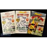 1989 British & Irish Lions to Australia full set of Rugby Test Programmes (3): Full set of the three
