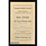 V Rare 1945 Wartime Rugby Programme at Newport: Very much of its time^ a small 4pp fold over paper