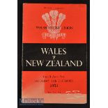 1953 Wales v New Zealand (13-8) Rugby Programme: First Welsh magazine-style issue^ from the famous