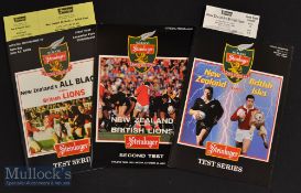 1993 British & Irish Lions in NZ Rugby Test Programmes and 2x tickets (5): Large colourful packed