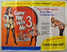 Original Movie/Film Posters Come Play with Me 3 - 40 X 30 Starring Ursula Andress^ Mary Millington