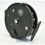 Allcocks Match Special centrepin trotting reel 4” in black^ narrow drum^ twin handle^ dimple