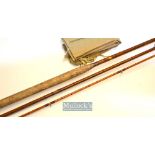 J. MacPherson Inverness split cane salmon fly rod: 14ft 3pc built cane – brass reel fittings and
