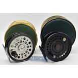 2x Orvis Salmon Fly Reels - Battenkill 3 ¾” wide drum alloy fly reel with mottled finish^ perforated