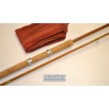 Fine Sealey “The Roach” split cane rod – 10ft 2pc with amber Agate lined butt and tip guides - 20.