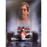 Ayrton Senna (b. 1960 – d.1994) 3x Formula One World Champion colour print by Stewart Coffield –