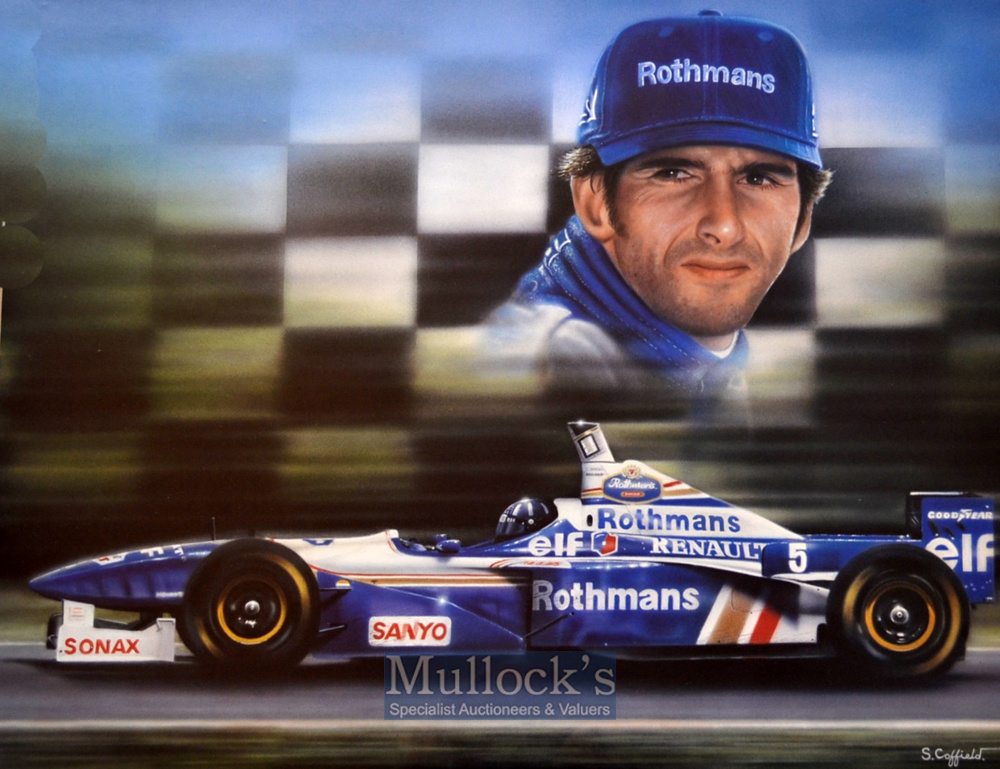 Damon Hill Formula One World Champion colour print by Stuart Coffield – Showing his Rothman’s