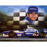 Damon Hill Formula One World Champion colour print by Stuart Coffield – Showing his Rothman’s