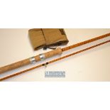 Fine B James and Son England Richard Walker Mk IV split cane rod – 10ft 2in 2pc with amber Agate