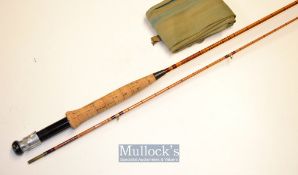 Good Falcon Redditch England “The Kestrel” 7ft split cane brook fly rod - 2 section line wt 5# -