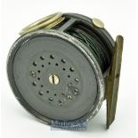 Hardy Bros England The Perfect alloy salmon fly reel 3 ¾” wide drum^ with rotating line guide^