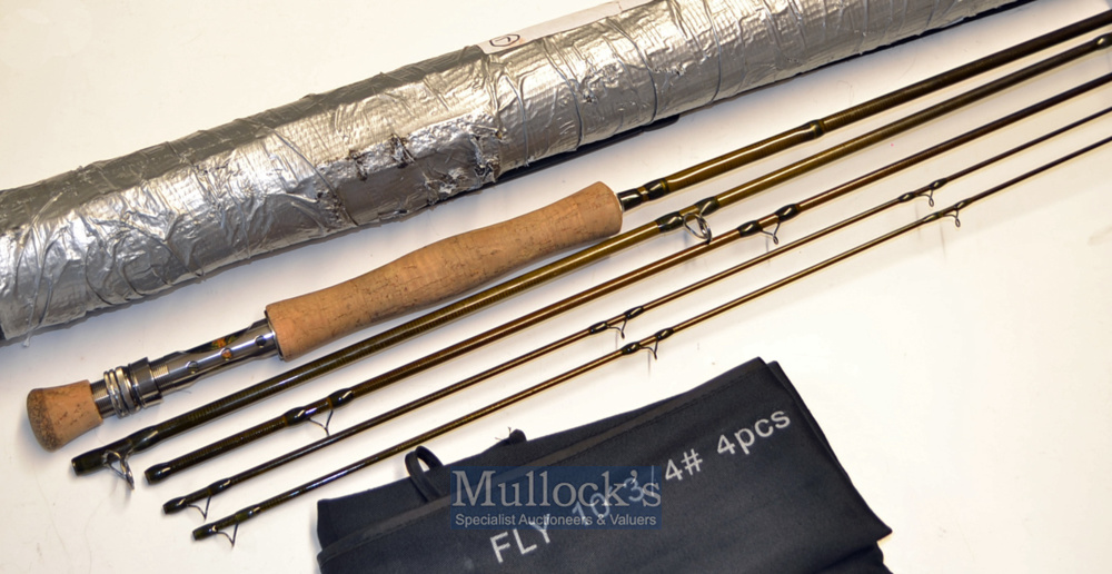 Roger Beale purpose built high module carbon travel fly rod – 10ft 4pc c/w spare tip^ line 3/4 #^ - Image 2 of 3