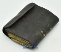 Early Hardy Brother Alnwick leather fly wallet with parchment internal sections/pockets^ 2x outer