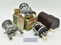 Selection of American Level Wind multiplying reels (3) – Fine J.A Coxe Bronson Reel Co Michigan