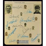 12x Lancashire and England Cricket Players Autographs c1933 – ex album page with players head and