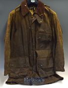 Barbour Solway Zipper Wax Coat appears to fit size 42-44” chest^ with detachable hood^ tartan