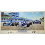1994 Formula One final championship round signed limited edition by the artist Tony Smith-titled “