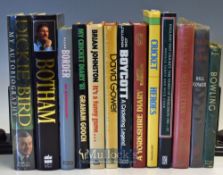 13 x Signed Cricket books from 1950s to 1990s – mostly autobiographies^ some tours^ et al to incl–