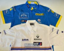 2x Renault Formula One Official Merchandise Shirts to incl signed Team Spirit Turquoise short sleeve