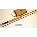 Scarce B James and Son Ealing^ London split cane trout fly rod: 9ft 2pc with Agate lined butt and
