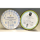 2x Yorkshire County Cricket Club Commemorative Ltd Ed Bone China Plates – to incl winning for the