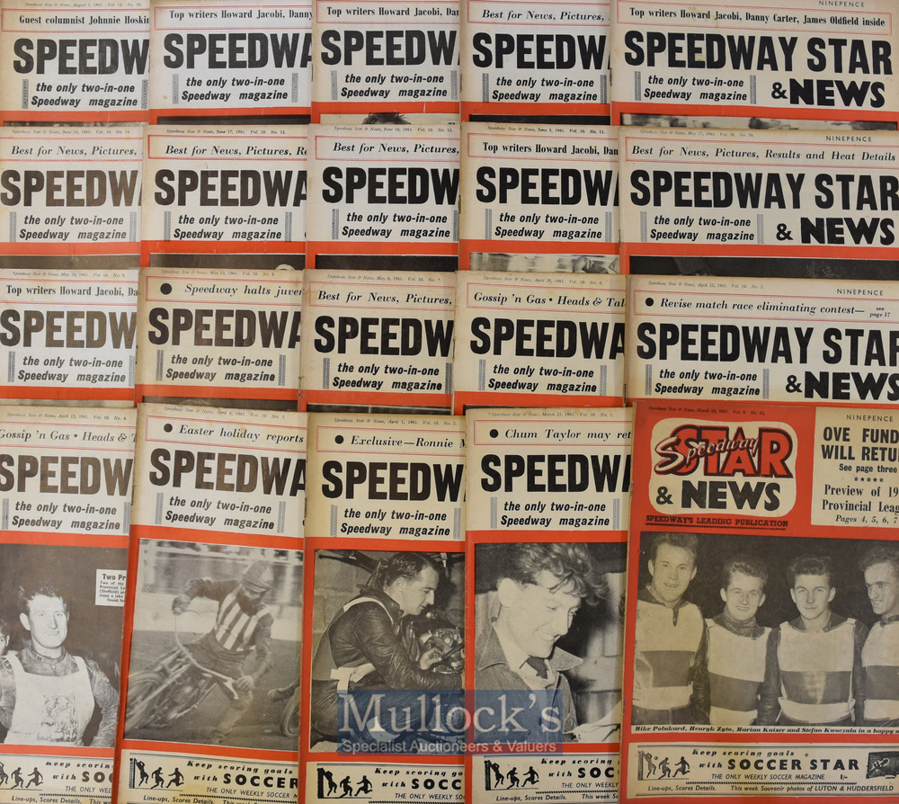 Collection of 1961 Speedway Star & News weekly magazines (41) – a near complete run commencing