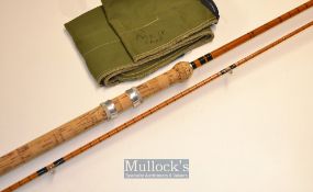 Fine B James and Son London England Richard Walker Mark IV split cane carp rod – 10ft 2in 2pc with