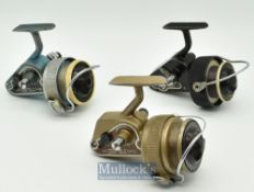 3x various ambidextrous spinning reels – 2x J.W Young & Sons “The Ambidex” casting reels one