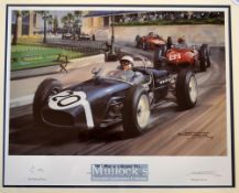 Stirling Moss^ Sir - (b.1929- d.2020) - 1961 Monaco Grand Prix signed ltd ed. by well-known artist