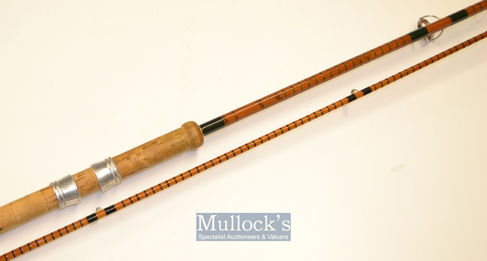 Fine Terry Neale Sevenoaks Kent -Avon split cane rod – 10ft 2pc with amber agate lined butt and