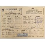 1990 Surrey v Lancashire at The Oval in May signed printed result scorecard – signed by the