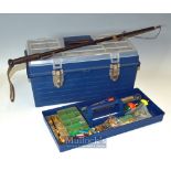 Fishing Tackle box and accessories the box with hinged compartmental lid^ removable tray internally^