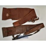 2x Brady Gun Sleeves – full leather gun sleeve together with leather and canvas gun sleeve – both