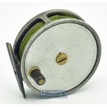 Hardy Bros England “The Fly” 3 3/8 inch alloy fly reel c.1940/50s - smooth brass foot^ solid drum