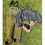 Wychwood Neoprene Waders and Wading Boots size L with Wychwood size 9 Wading boots together with