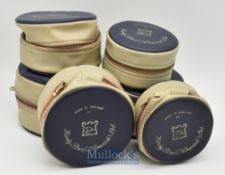 Hardy Bros Alnwick Zip Cases (6) all blue and cream^ with 4x medium to large and 2x smaller sized