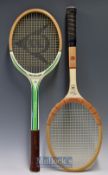 2x good Signature tennis rackets – Wilson Jack Kramer Autograph M 4 5/8; and Dunlop Evonne Goolagong