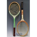 2x good Signature tennis rackets – Wilson Jack Kramer Autograph M 4 5/8; and Dunlop Evonne Goolagong