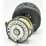 Hardy Bros England The Huskey multiplier 3 3/8” alloy fly reel wide drum^ ribbed foot^ U shaped line