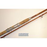 Interesting Salmon Spinning split cane rod “The Gordon Reeve” – 11ft 2pc with agate lined guides