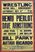 Original Wrestling Poster 0s970s – promoted by the World’s Largest promoters Wryton Promotions –