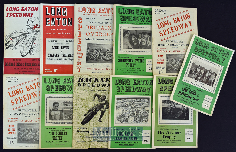 Collection of Long Eaton Speedway programmes from 1963-1974 (26) – to incl 2x 1963 first season in