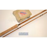 Fine Pezon et Michel Grilse Parabolic split cane fly rod – 10ft 6in 2pc line 8/10# - 27” bulbous