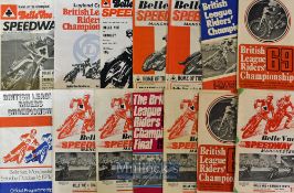 Collection of Belle Vue Manchester Speedway programmes from 1969 to 1977 (20) mostly British League^