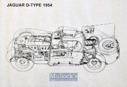 2x Print Plans of 1954 Jaguar D Type – to titled “Jaguar D Type 3 ½ litre” plans drawn by