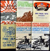 Collection of World Speedway European Final and Semi Final Programmes ( 6) – to incl 2x ’66 (