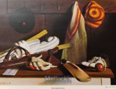 1989 MCC Cricket signed ltd ed print by Harriet Gosling – titled ‘The Essentials’ signed in pencil